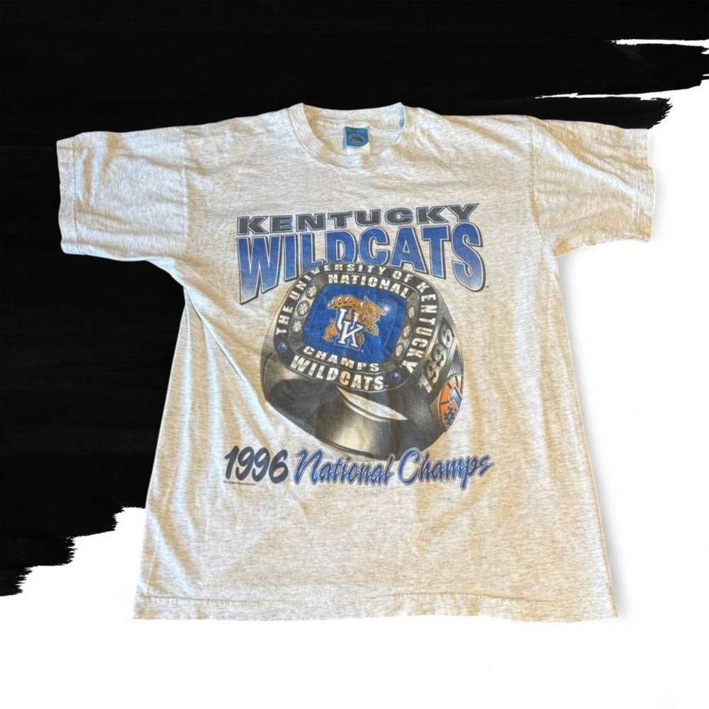 Vintage 90s Kentucy Wildcats Champions T Shirt Mens NCAA Single Stitch